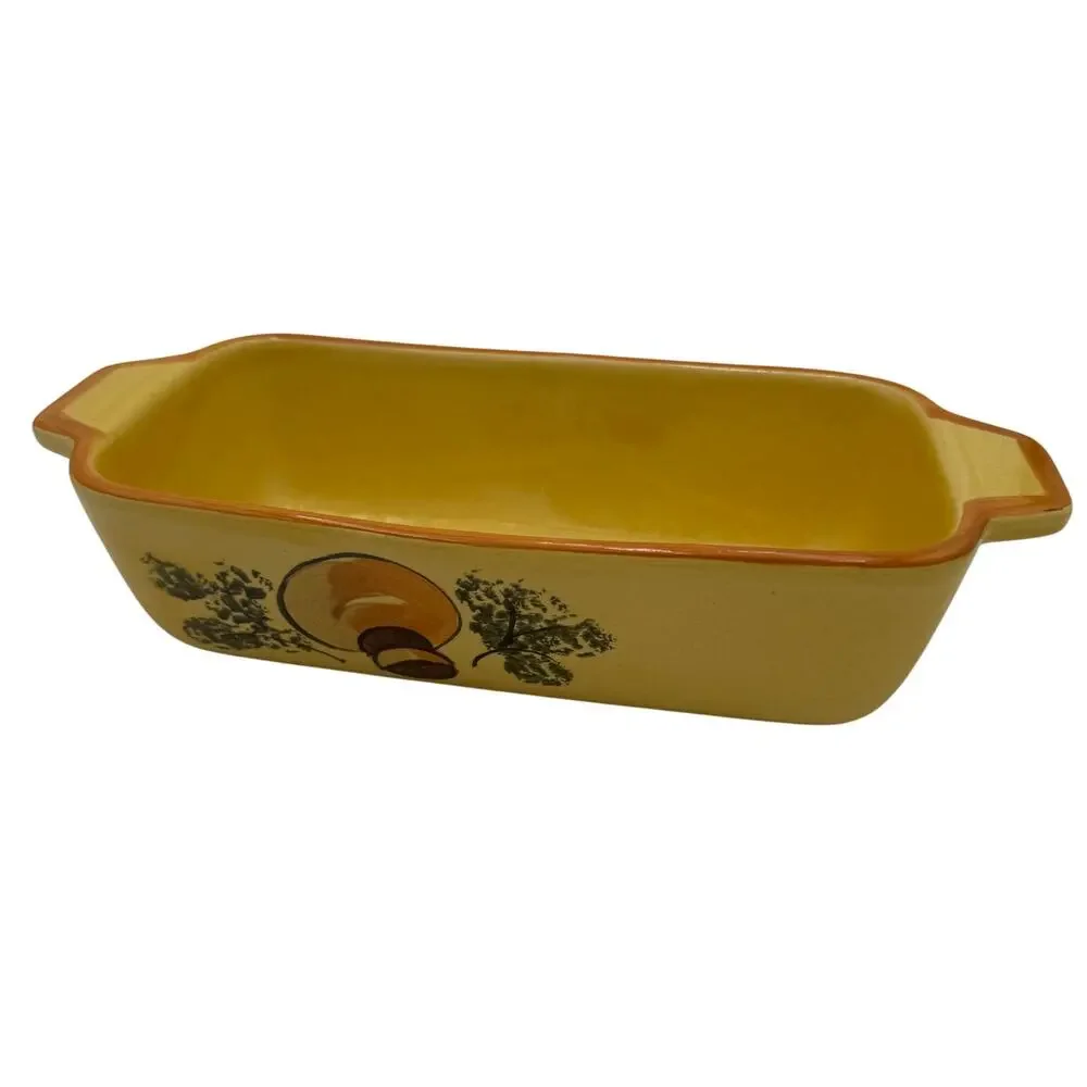 Vintage Los Angeles Potterys Mushroom Carrot Loaf Pan Ceramic
